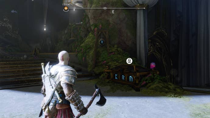 The first Nornir Bell and Nornir Chest in the Temple of Light in God of War Ragnarok