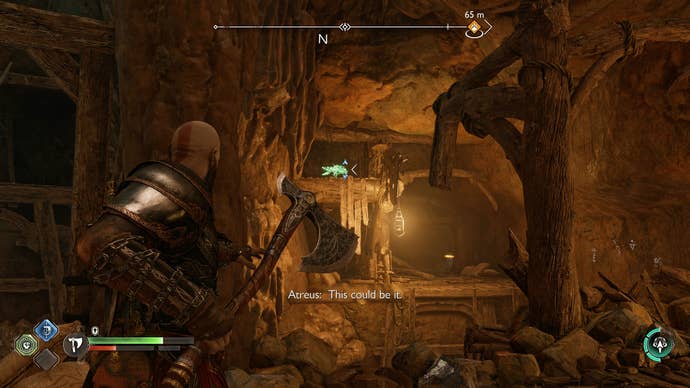 Kratos throwing an axe at one of Odin's spies in God of War Ragnarok