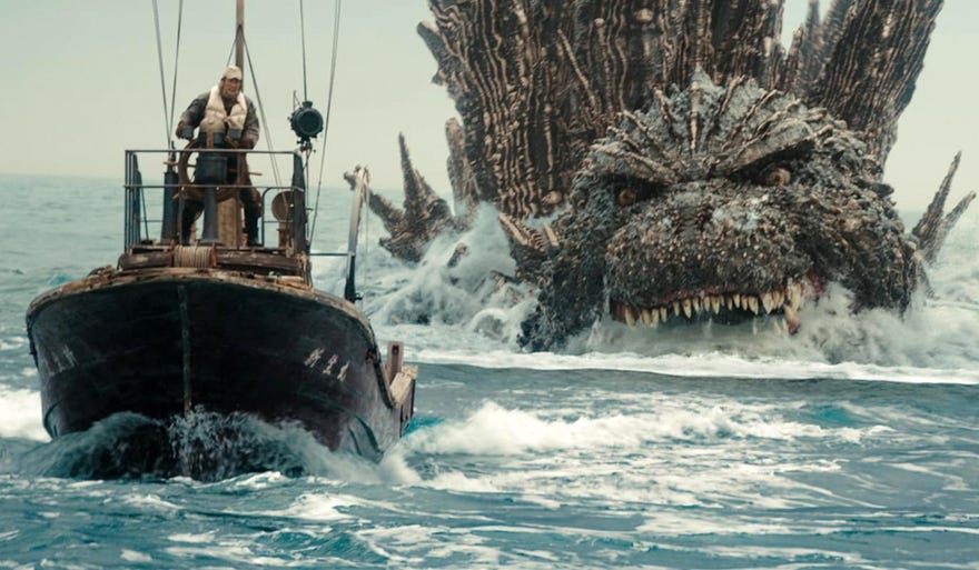 Godzilla Minus One - boat chase