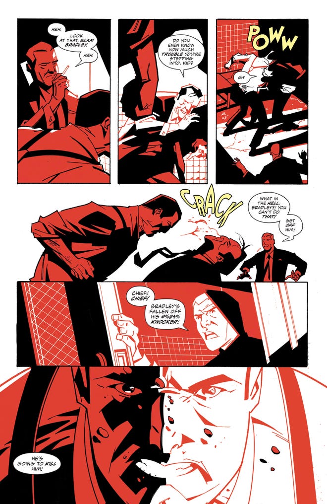 Interior comics page featuring a fight