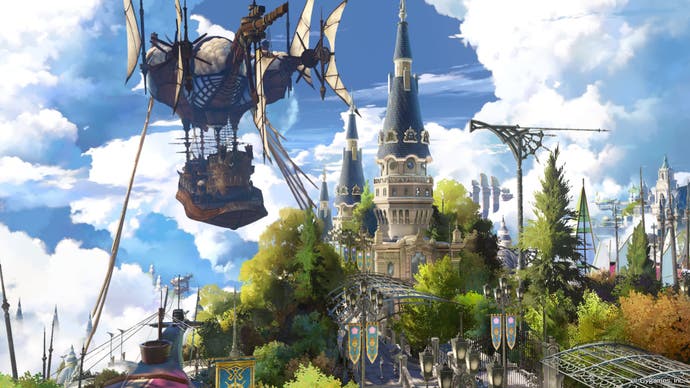 Granblue Fantasy Relink screenshot showing the party's airship.