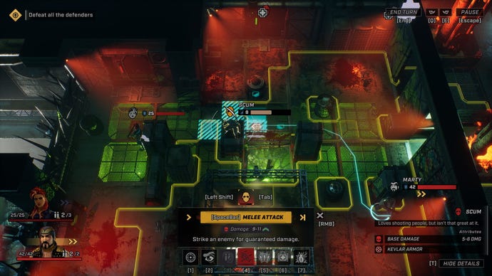 A top-down view of a battlefield in Homicidal All-Stars