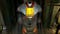 A close view of Gordon Freeman's HEV suit in the original Half-Life 2.