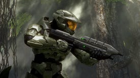 Master Chief holds an AR ready in Halo 3