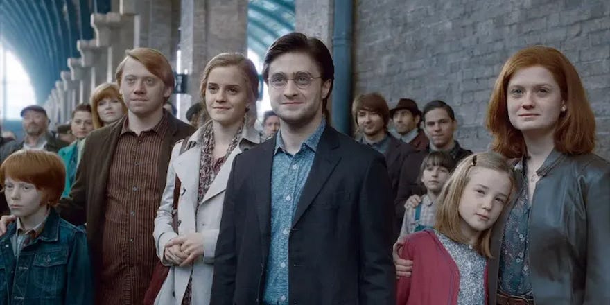 Screenshot from Harry Potter epilogue