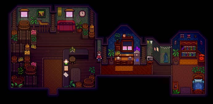 Der Spieler befindet sich in dem Haus, von dem wir annehmen können, dass es sich bei Haunted Chocolatier um das Zuhause des Spielercharakters handelt