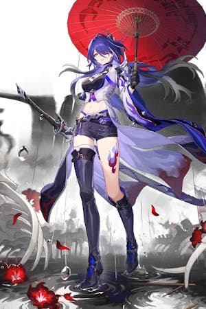 Splash art Acheron cropped for Honkai Star Rail.