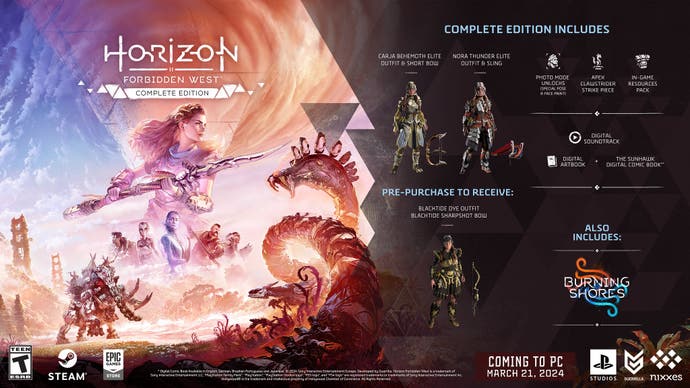 Todo lo que viene con Horizon Forbidden West Complete Edition