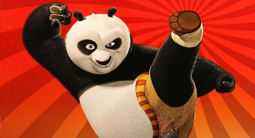 Jack Black as Po in Kung Fu Panda