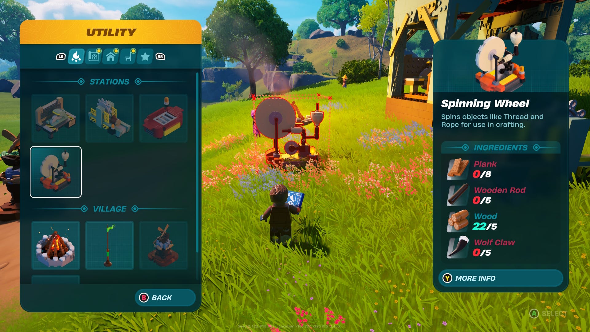 How to build a Spinning Wheel in Lego Fortnite