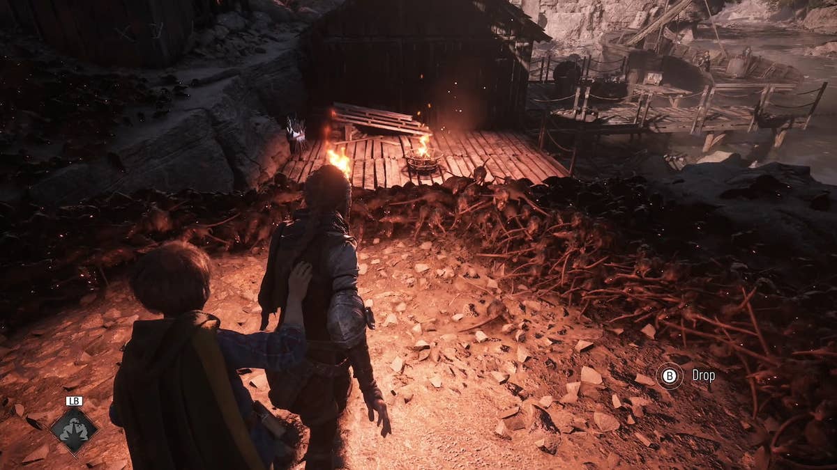 A Plague Tale Requiem - como atravessar o local das obras e abrir caminho  para o barco