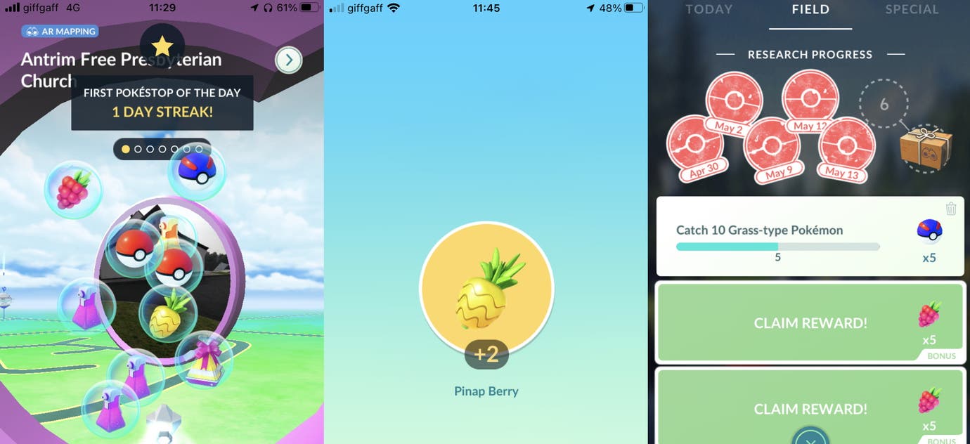 Pinap Pokémon Go Berries, Pinap Berry, Silver Razz Berry, Golden Razz Berry ...
