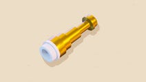A Lego Spyglass for on a cream background for Fortnite.