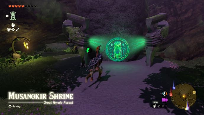 Link approaching the Musanokir Shrine in The Legend of Zelda: Tears of the Kingdom.