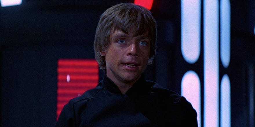 Luke Skywalker declaring I am a Jedi in Return of the Jedi