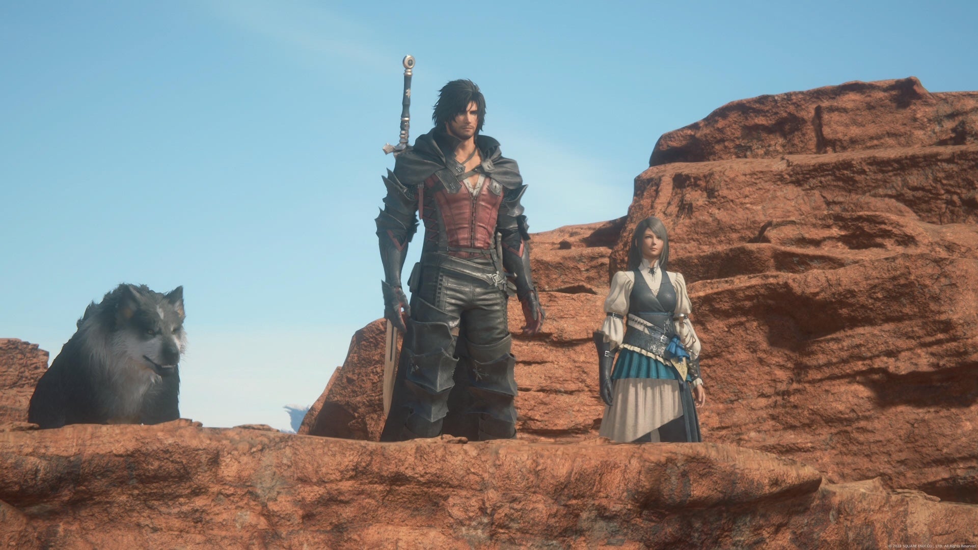 Clive, Torgal and Jill stand together