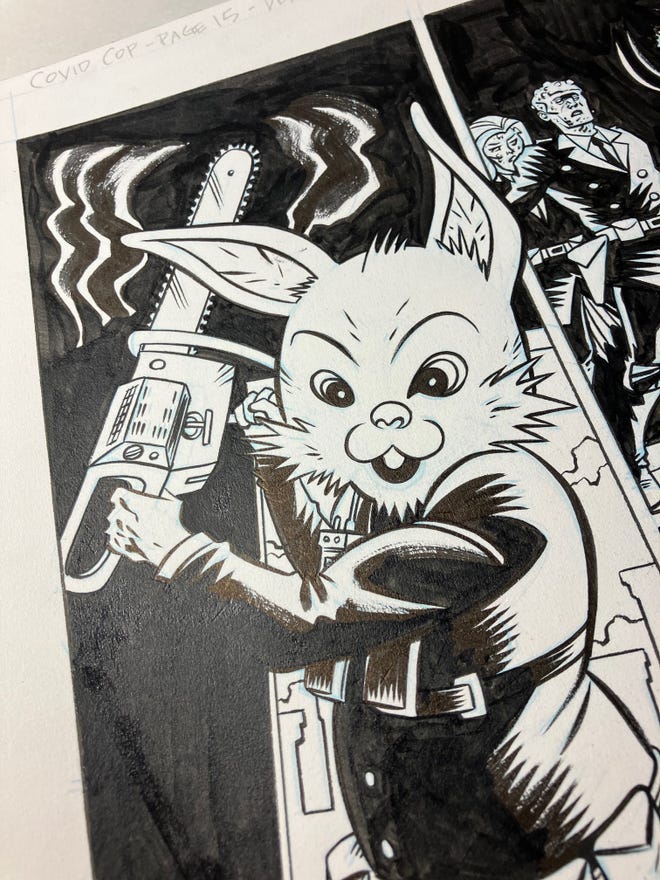 COVID Cop bunny sketch