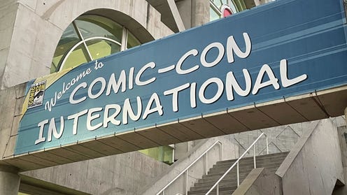 Image of banner that reads Comic-Con International