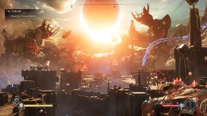 A raging magical battlefield in Immortals of Aveum.