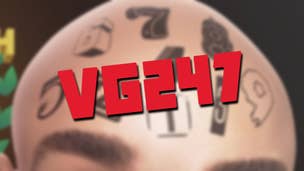 The VG247 logo – big, bold, red – stamped onto the forehead of the famous Jackbox Party Pack head.