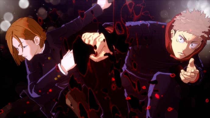Jujutsu Kaisen: Cursed Clash screenshot of Itadori and Kugisaki executing a joint attack