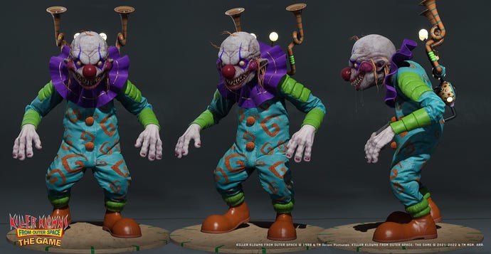 Concept art for a freaky looking clown from Killer Klowns  From Outer Space The Game