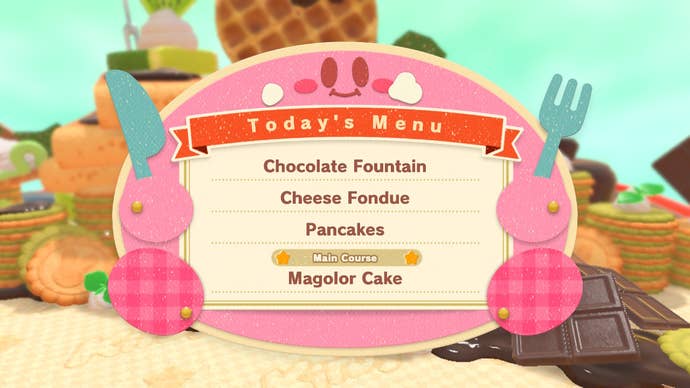 The four courses in a Kirby's Dream Buffet grand prix