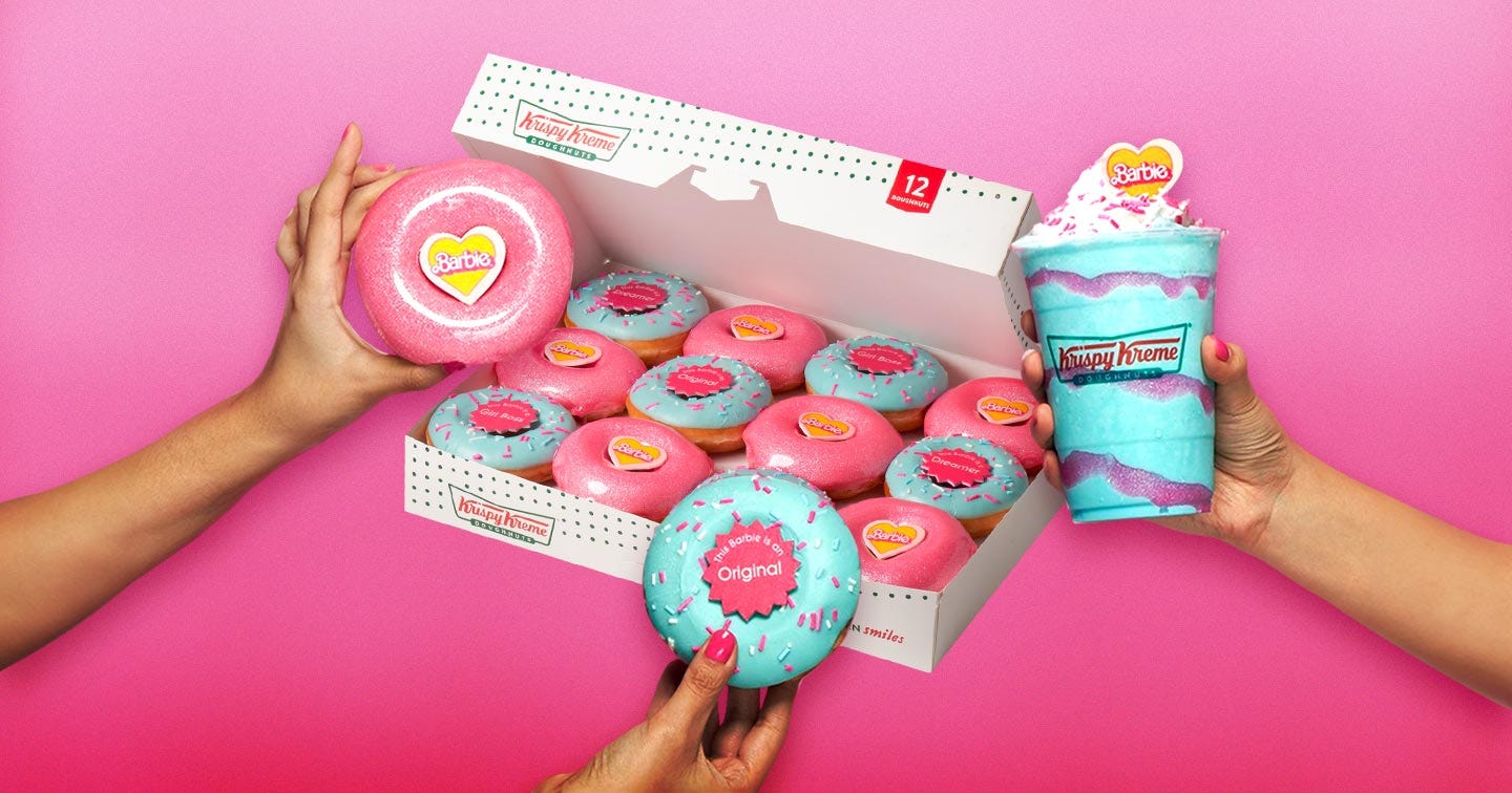 Barbie donuts are at Krispy Kreme... just not for US | Popverse Krispy Kreme doughnuts Barbie Barbie donuts are at Krispy Kreme... just not for US | Popverse