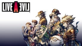 Key artwork showing the eight main characters from Live A Live