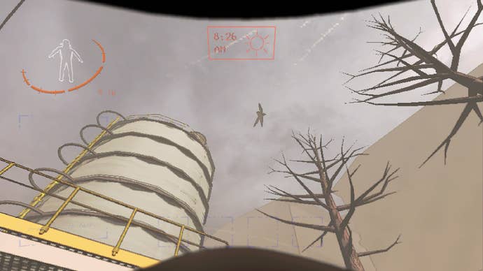 Игрок смотрит на Мантикойлу в небе в Lethal Company.