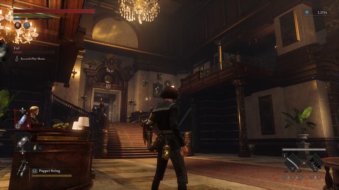Lies of P screenshot showing the interior of the Hotel Krat