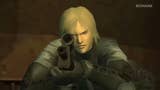 A blonde-haired gunman aims their rifle at the camera in this screenshot from the Metal Gear Solid Master Collection Vol 1.