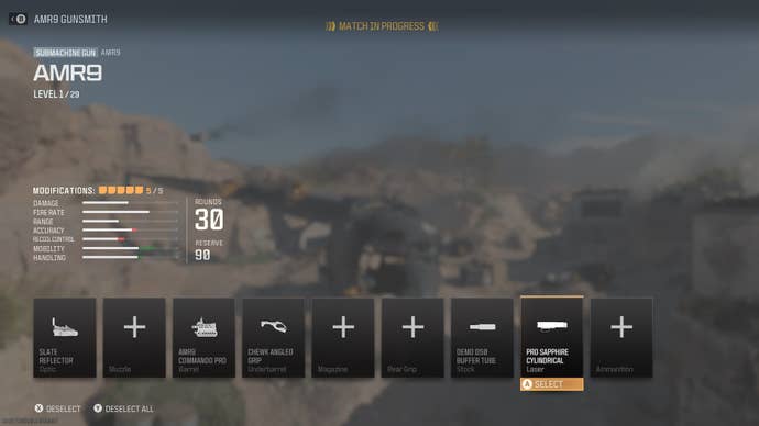 Комплектация AMR9 в MW3
