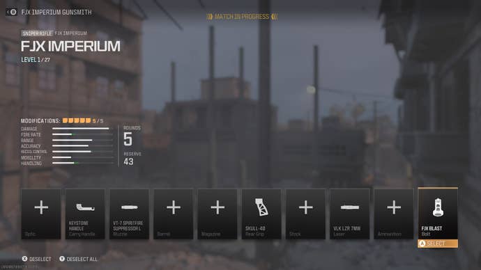 Комплект навесного оборудования для снайперской винтовки FJX Imperium в MW3.
