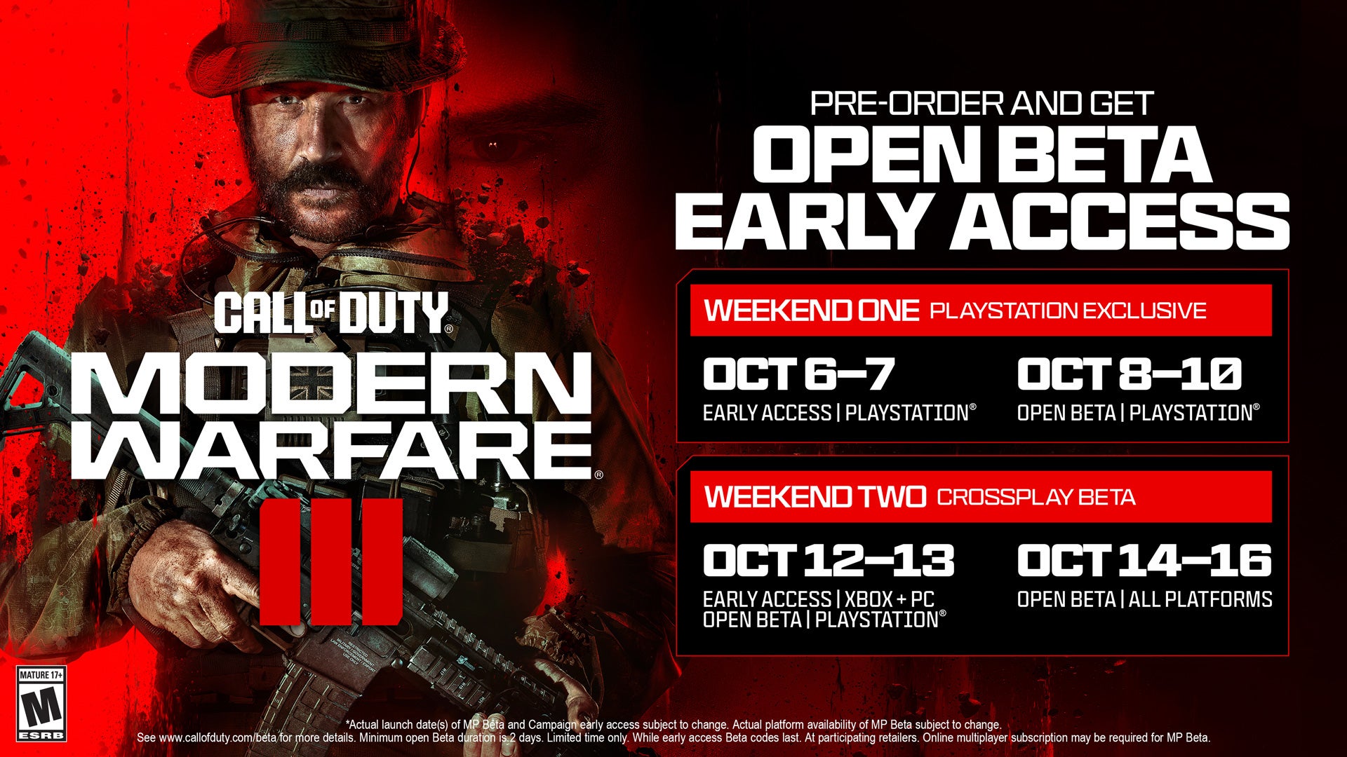 El Capitán Price de Call of Duty estuvo junto a las fechas de la beta abierta y los períodos de acceso anticipado de Modern Warfare 3.