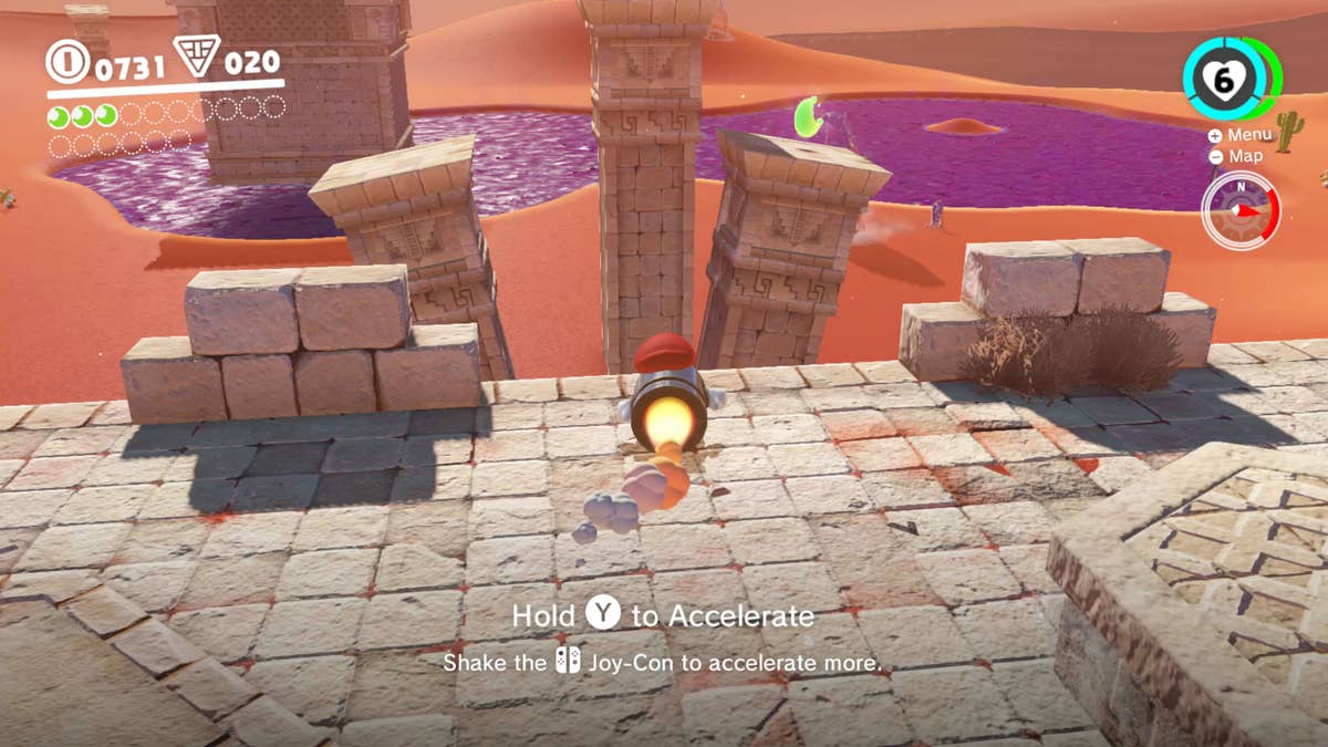 Super Mario Odyssey Sand Kingdom Moon Locations - All Secrets, Boss Fights,  Power Moon Walkthrough