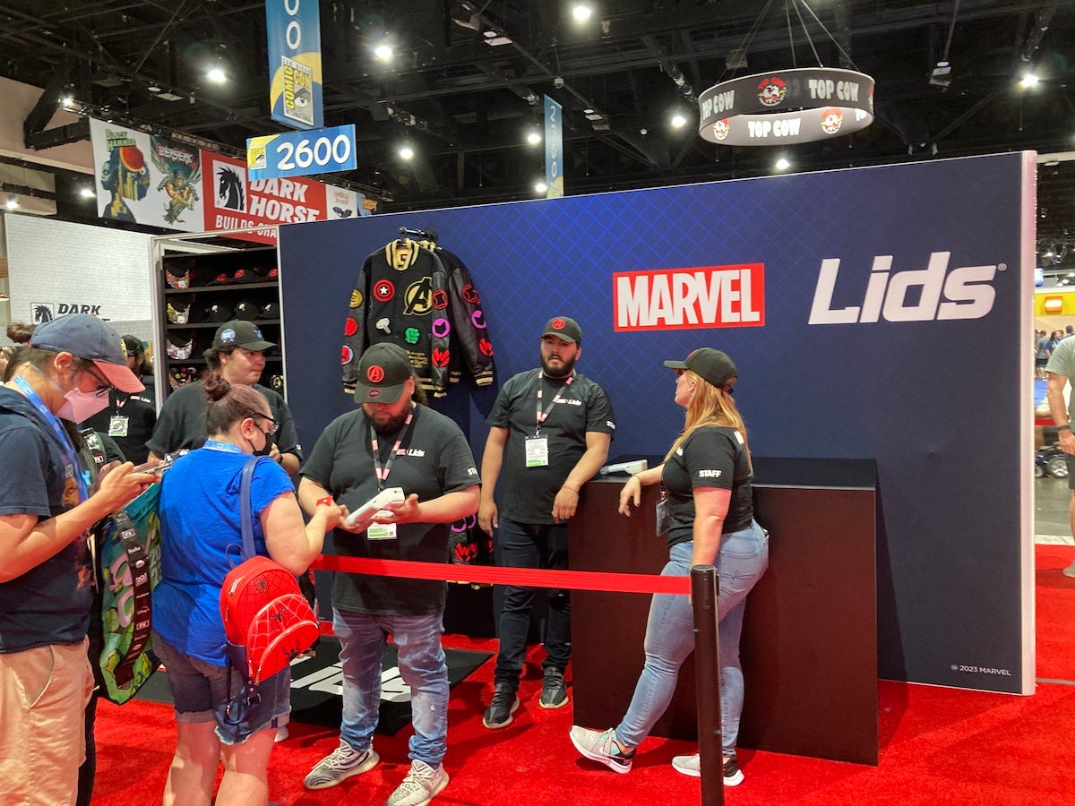 SDCC 2023 Marvel's booth is town square in the massive San Diego Comic