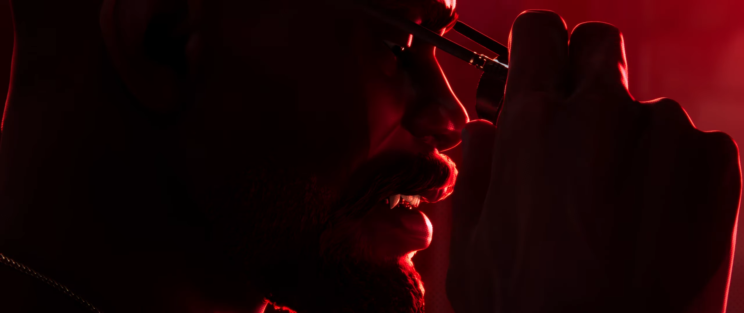 Marvel&#39;s Blade puts on his shades to go vampire hunting, in this still from Arkane Lyon&#39;s first trailer for the project.
