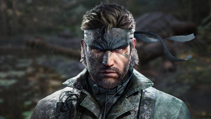 Solid Snake from the Metal Gear franchise is staring at the camera