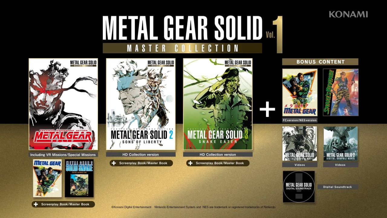 Imagem para Versão física de MGS Collection Vol. 1 Switch exige download de 29GB