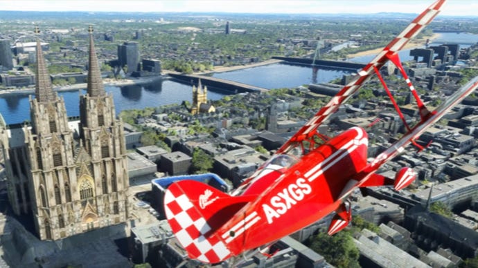 Microsoft Flight Simulator's first free City Update includes five photo-realistic German cities to fly over.
