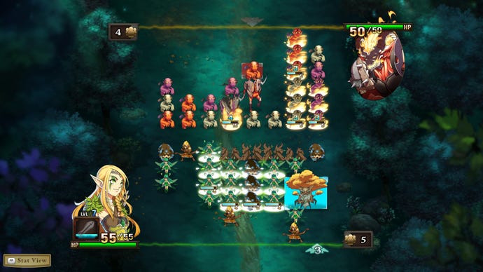 A grid battle of fairy and demon creatures in Might And Magic Clash Of Heroes Definitive Edition