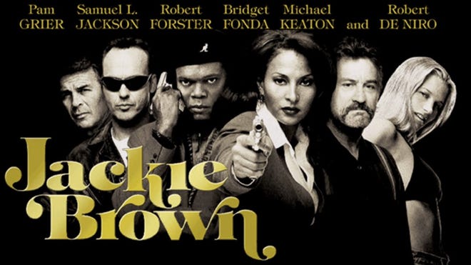 Promotional image featuring the cast of Jackie Brown