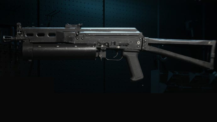 Modern Warfare 2 screenshot showing a close up of the Minibak SMG.