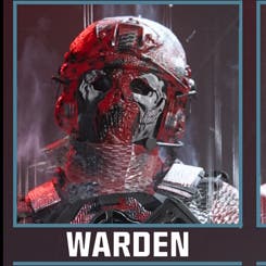Warden nemisis skin operator from the chest up
