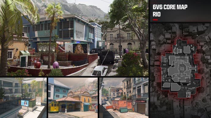 tactical map and different perspectives of the rio map in modern warfare 3