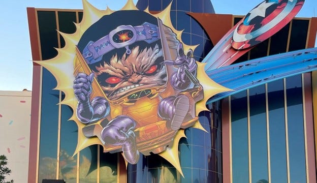 MODOK mural at Marvel Superhero Island