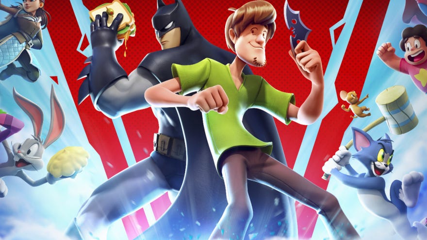 Key art showing Shaggy from Scooby Doo and DC Comics' superhero Batman from MultiVersus