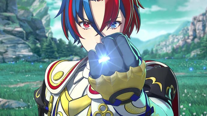 Fire Emblem Engage lead character with ring on fist