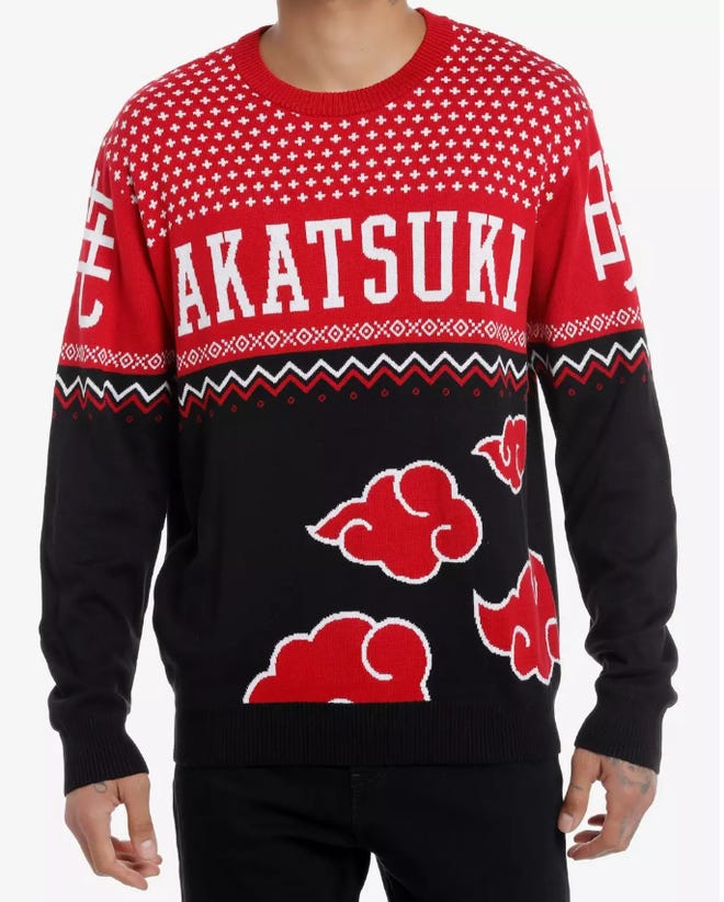 Naruto Shippuden Akatsuki Intarsia Knit Sweater